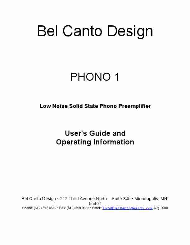 Bel Canto Design Stereo Amplifier PHONO 1-page_pdf